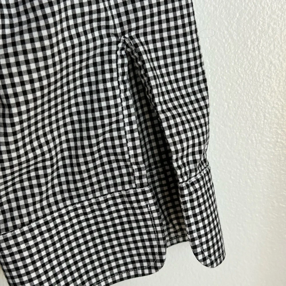 LRL Black & White Gingham Button Down Top Plus Size 2X Plaid Classic Preppy - Picture 5 of 6